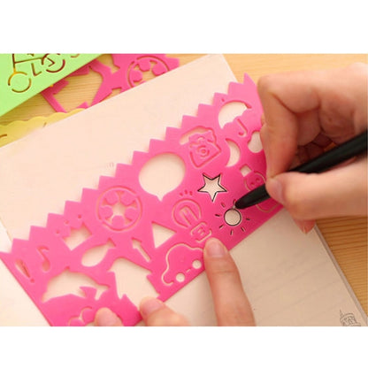 10 PCS Creative Candy Color Drawing Ruler Speed Sketchpad Art Ruler Template, การจัดส่งสีแบบสุ่ม, Speed Sketchpad