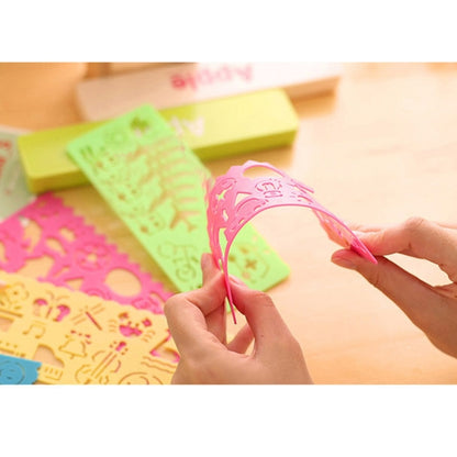 10 PCS Creative Candy Color Drawing Ruler Speed Sketchpad Art Ruler Template, การจัดส่งสีแบบสุ่ม, Speed Sketchpad