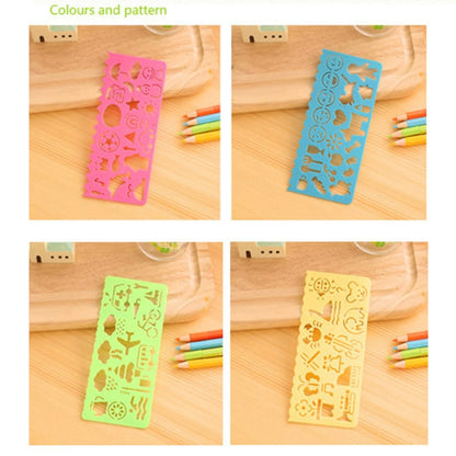 10 PCS Creative Candy Color Drawing Ruler Speed Sketchpad Art Ruler Template, การจัดส่งสีแบบสุ่ม, Speed Sketchpad