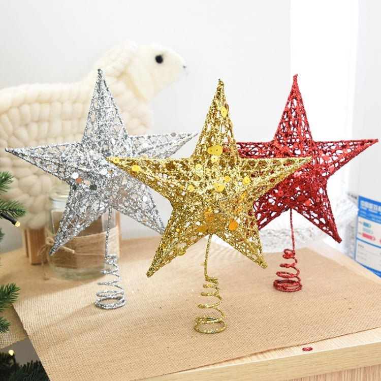 Glitter Iron Star เครื่องประดับตกแต่งต้นคริสต์มาสขนาด: 20 ซม. x 15 ซม. การจัดส่งสีแบบสุ่ม, Size: 20cm x 15cm
