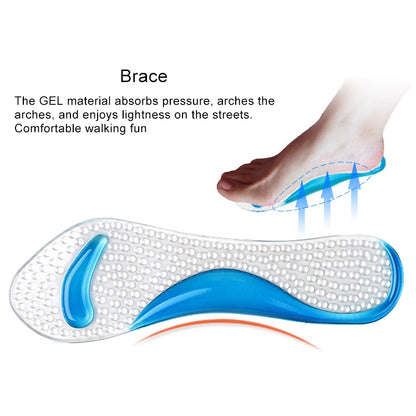 ผู้หญิงซิลิโคนเจลนวด Arch Support Insoles Orthotic Flatfoot ป้องกันเท้า Cocoon รองเท้าส้นสูงรองเท้า Pad,การจัดส่งสีสุ่ม
