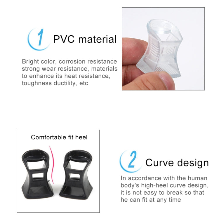 5 คู่สวมใส่ยากกันลื่น PVC StoppersShoes ป้องกันส้นเท้าสูง, ขนาด: S, การจัดส่งสีแบบสุ่ม, Size: S