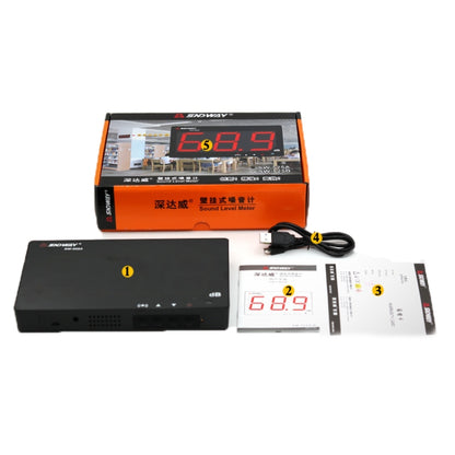 SNDWAY SW525B เครื่องวัดระดับเสียง DB แบบติดผนังพร้อมการถ่ายโอนข้อมูล USB และการสื่อสาร USB, SW525B