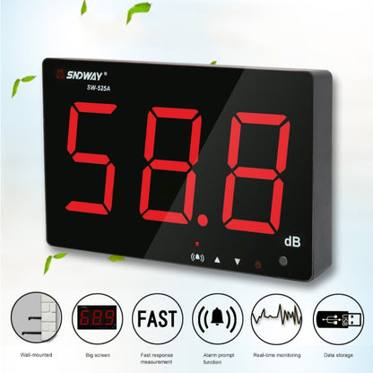 SNDWAY SW526A เครื่องวัดระดับเสียง DB แบบติดผนังเครื่องทดสอบเสียงรบกวนพร้อมหน้าจอขนาดใหญ่ 18 นิ้ว, SW526A