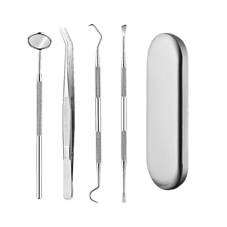 ชุดเครื่องมือทันตกรรม 4 in 1 (หัววัดสแตนเลส + ทันตแพทย์รูปจอบ + แหนบทันตกรรม + กระจกปาก), 4 in 1