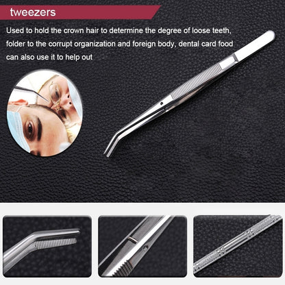 ชุดเครื่องมือทันตกรรม 4 in 1 (หัววัดสแตนเลส + ทันตแพทย์รูปจอบ + แหนบทันตกรรม + กระจกปาก), 4 in 1