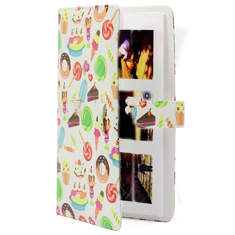 รูปแบบขนมหวาน 3 นิ้ว DIY PU Mini ความคิดสร้างสรรค์แทรกประเภท 32 หน้าอัลบั้มภาพที่สวยงามสำหรับโพลารอยด์, Dessert