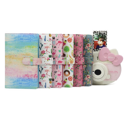 รูปแบบขนมหวาน 3 นิ้ว DIY PU Mini ความคิดสร้างสรรค์แทรกประเภท 32 หน้าอัลบั้มภาพที่สวยงามสำหรับโพลารอยด์, Dessert