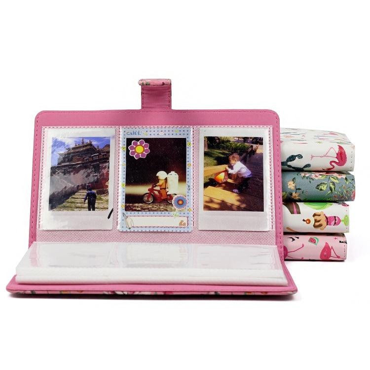 รูปแบบนกกระเรียนสีชมพู 3 นิ้ว DIY PU Mini ความคิดสร้างสรรค์แทรกประเภท 32 หน้าอัลบั้มภาพที่สวยหรูสำหรับโพลารอยด์, Pink Flamingo