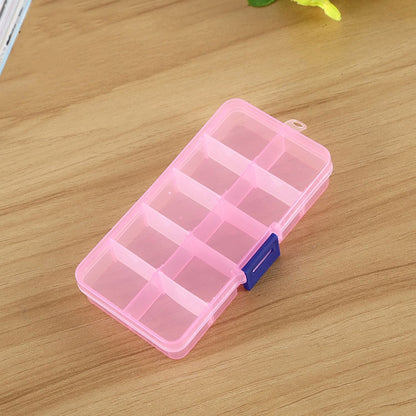 10 ชิ้นที่ถอดออกได้ตารางกล่องพลาสติกออแกไนเซอร์สำหรับเครื่องประดับต่างหูตะขอตกปลาอุปกรณ์ขนาดเล็ก, ขนาด: เล็ก, 10 ช่อง, 10 Slots (Pink+Blue), 10 Slots (Orange + blue), 10 Slots (Purple+Blue), 10 Slots  (White+Pink), 10 Slots  (White+Blue)