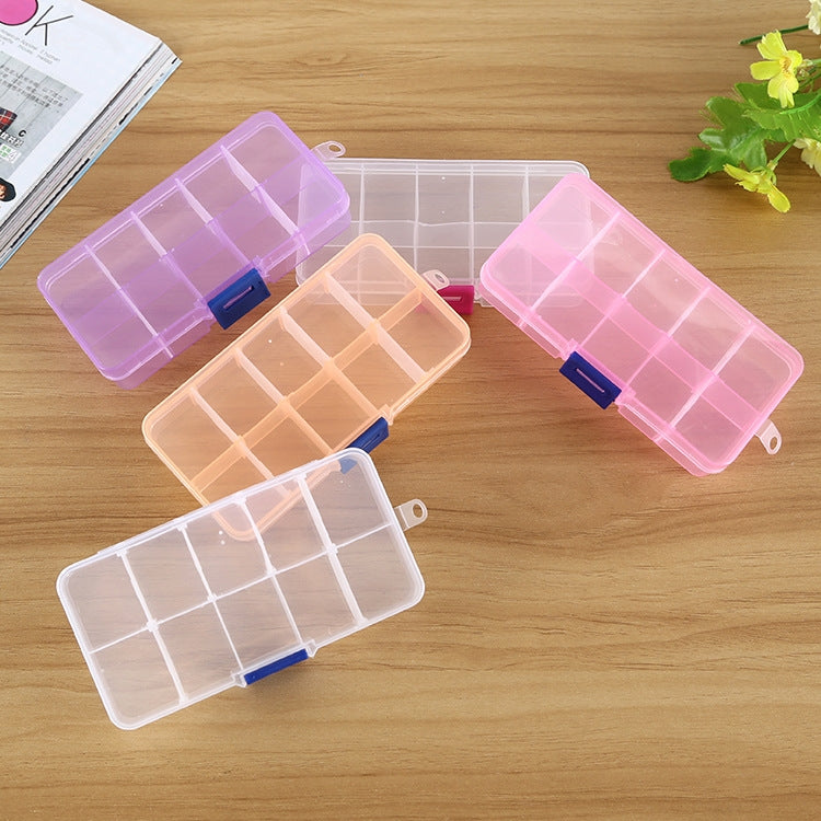 10 ชิ้นที่ถอดออกได้ตารางกล่องพลาสติกออแกไนเซอร์สำหรับเครื่องประดับต่างหูตะขอตกปลาอุปกรณ์ขนาดเล็ก, ขนาด: เล็ก, 10 ช่อง, 10 Slots (Pink+Blue), 10 Slots (Orange + blue), 10 Slots (Purple+Blue), 10 Slots  (White+Pink), 10 Slots  (White+Blue)