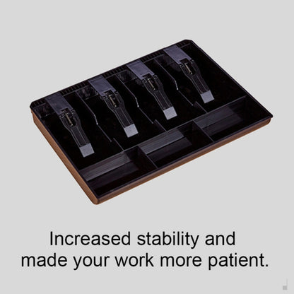 ทนทานสี่กรอบ ABS เหรียญลงทะเบียนใส่ถาดแคชเชียร์ลิ้นชัก Cash Register กล่องถาด Classify Organizer, Four-frame (Black)