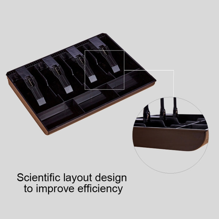 ทนทานสี่กรอบ ABS เหรียญลงทะเบียนใส่ถาดแคชเชียร์ลิ้นชัก Cash Register กล่องถาด Classify Organizer, Four-frame (Black)