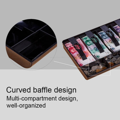 ทนทานสี่กรอบ ABS เหรียญลงทะเบียนใส่ถาดแคชเชียร์ลิ้นชัก Cash Register กล่องถาด Classify Organizer, Four-frame (Black)