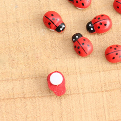50ชิ้นผสมสีไม้Cabochonsเต่าทองสำหรับตกแต่งไม้เต่าทองตกแต่งงานฝีมือไมโครภูมิทัศน์เครื่องประดับอุปกรณ์เสริมหลายเนื้อเครื่องประดับ, Mixed Color
