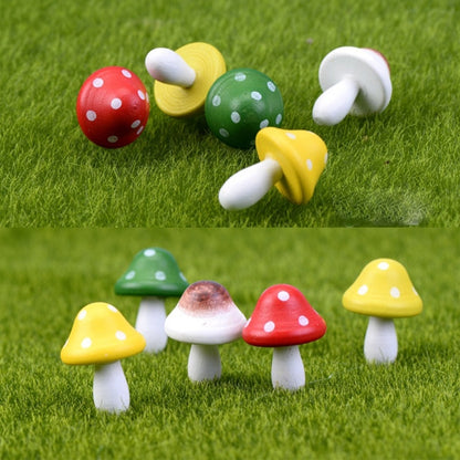5 ชิ้นวู้ดดี้เห็ดไม้มินิเห็ดตกแต่งงานฝีมือไมโครภูมิทัศน์เครื่องประดับอุปกรณ์เสริมหลายเนื้อเครื่องประดับจัดส่งสีสุ่ม, Mini Mushroom Ornaments