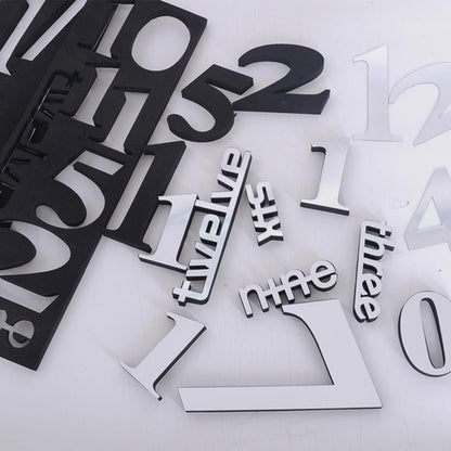 นาฬิกาสติ๊กเกอร์ติดผนัง DIY Mirror 3D Creative ขนาด: 120 * 120 ซม, Size: 120*120cm(Black), Size: 120*120cm(White), Size: 120*120cm(Yellow)