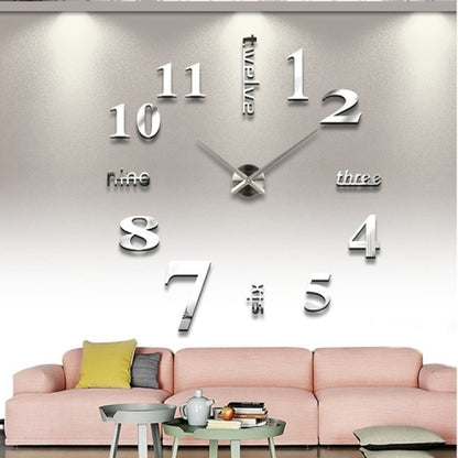 นาฬิกาสติ๊กเกอร์ติดผนัง DIY Mirror 3D Creative ขนาด: 120 * 120 ซม, Size: 120*120cm(Black), Size: 120*120cm(White), Size: 120*120cm(Yellow)