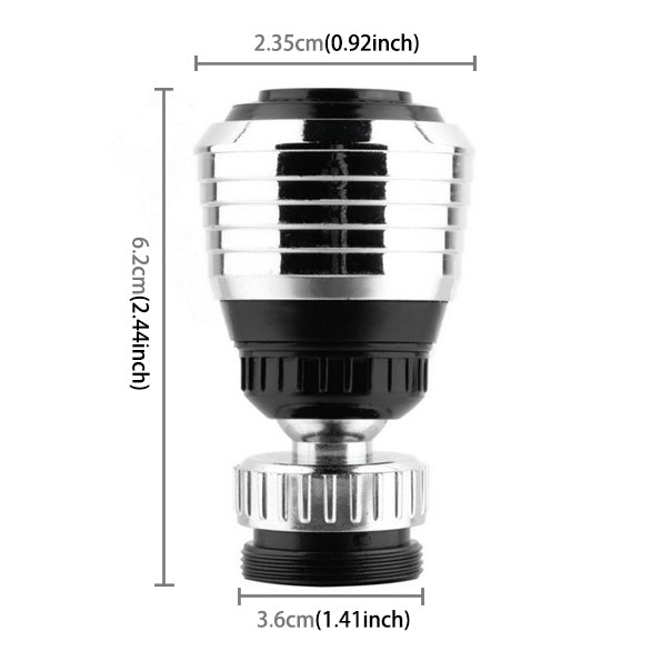 เครื่องกรองครัว Bubbler เครื่องเติมอากาศประหยัดน้ำฝักบัวสาดก๊อกน้ำกรองหัวหมุนขนาด: 62 x 36 x 23.5 มม., Strainer Bubbler