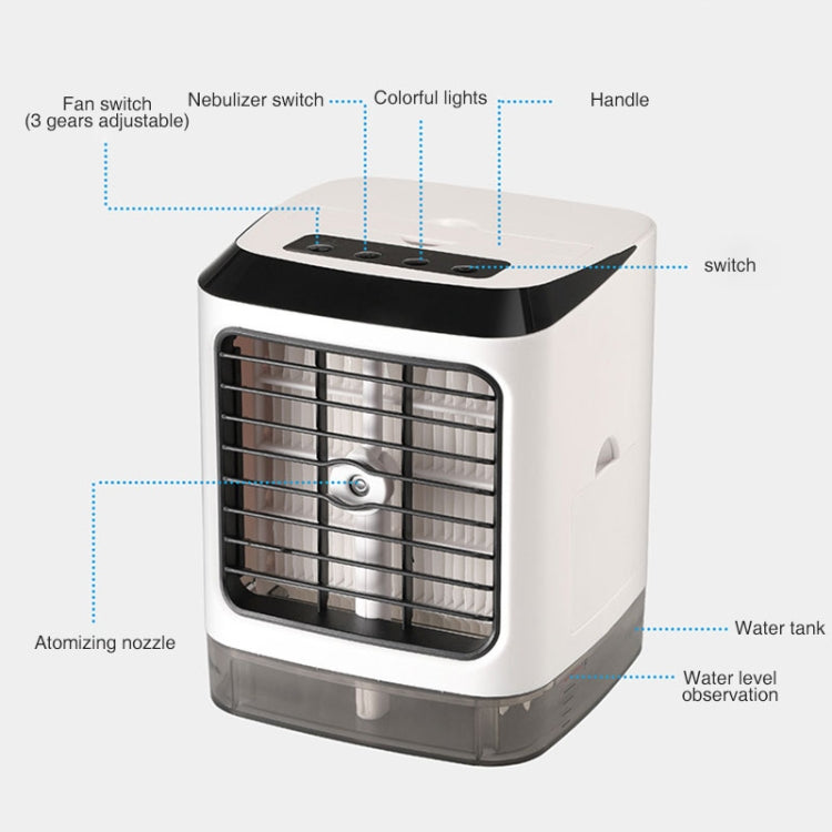 มินิเดสก์ท็อปพัดลมระบายความร้อน Humidifier พัดลมเครื่องปรับอากาศพัดลมสเปรย์ให้ความชุ่มชื้น, without Remote Control