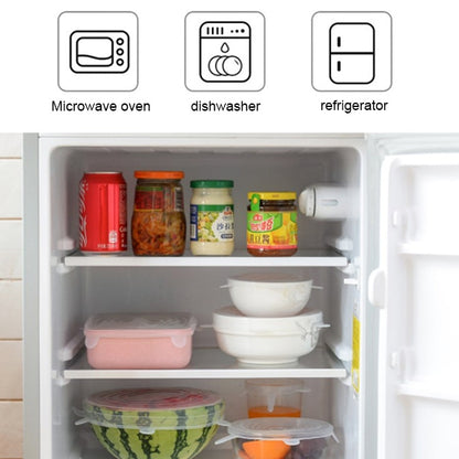 6 ชิ้น / ชุดฝาปิดซิลิโคนเกรดอาหารฝาปิดรักษาความสด, Silicone Sealing Lids