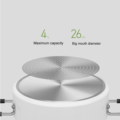 Original Xiaomi Mijia ZWZ 4L เกรดอาหาร Non-stick Stockpot,ใช้งานร่วมกับเตาแม่เหล็กไฟฟ้า Mijia (HC9071), 4L Stockpot