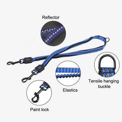 สัตว์เลี้ยง Telescopic บัฟเฟอร์เชือกดึงคู่เชือกถักไนลอนสะท้อนแสงขนาดเล็กความยาว: 70 ซม. การจัดส่งสีแบบสุ่ม, Double Traction 70cm