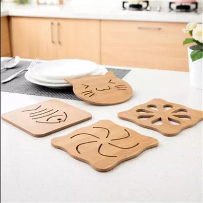 5 ชิ้นน่ารักการ์ตูนโต๊ะในครัวปกป้องไม้ถ้วย Pad ฉนวนกันความร้อนเสื่อรองแก้ว, การจัดส่งสไตล์สุ่ม, Table Mats 2