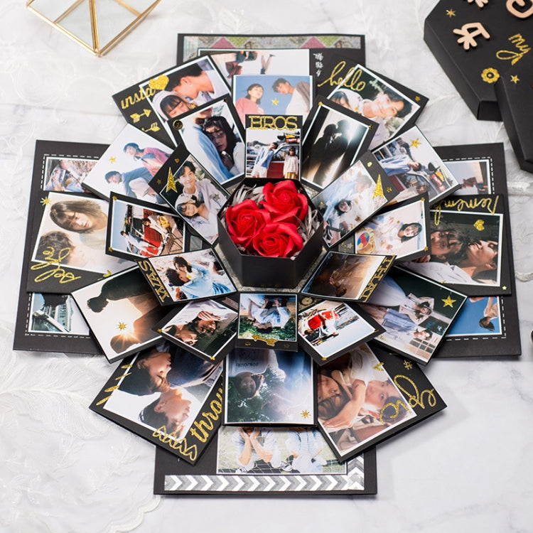 เซอร์ไพร์สหกเหลี่ยม Blooming DIY อัลบั้มทำมือกล่องภาพสร้างสรรค์กล่องของขวัญดาว, Handmade Album