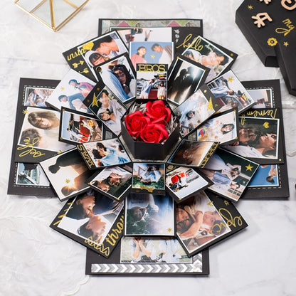 เซอร์ไพร์สหกเหลี่ยม Blooming DIY อัลบั้มทำมือกล่องภาพสร้างสรรค์กล่องของขวัญดาว, Handmade Album