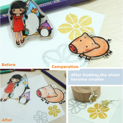 50 ชิ้นใสไม่บดฟิล์มหดความร้อน DIY ฟิล์มหดความร้อน, DIY Heat Shrink Film (Not Grinding)