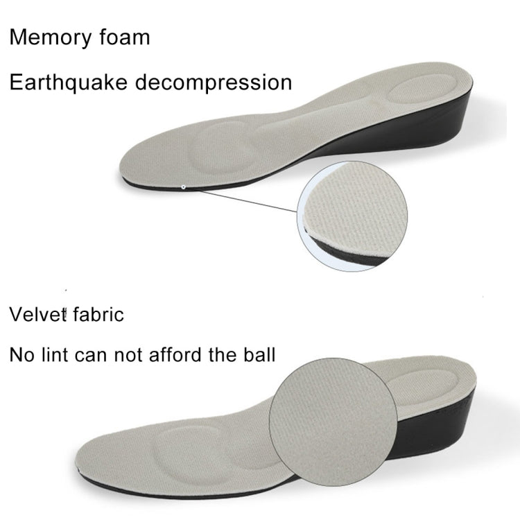 2.5 ซม. PU Breathable Sport ความสูงเพิ่ม Insoles, Size: S (2.5cm)