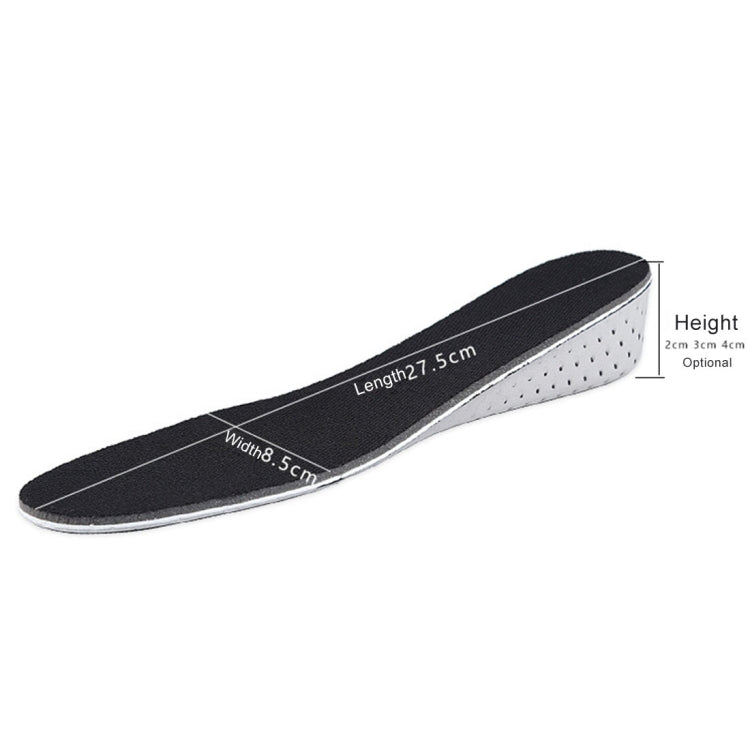 1 คู่รองเท้าใส่ระบายอากาศ EVA เพิ่มความสูง Insoles ความสูง: 2 ซม, Height: 2cm