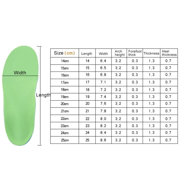 พื้นรองเท้าชั้นใน Corrective PU XO Leg Corrective สำหรับเด็ก Size: 22cm, Size: 22cm