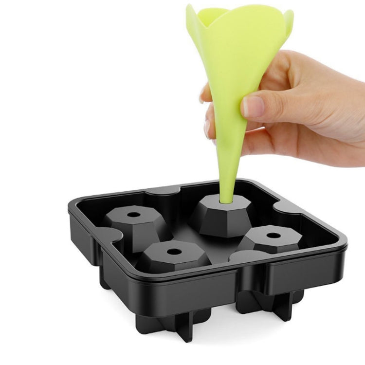 ใหม่ 4 Cavity เพชรรูปร่าง 3D ICE CUBE Mould Maker บาร์ปาร์ตี้ซิลิโคนถาดช็อกโกแลต Mould KITCHEN TOOL, Diamond Shape