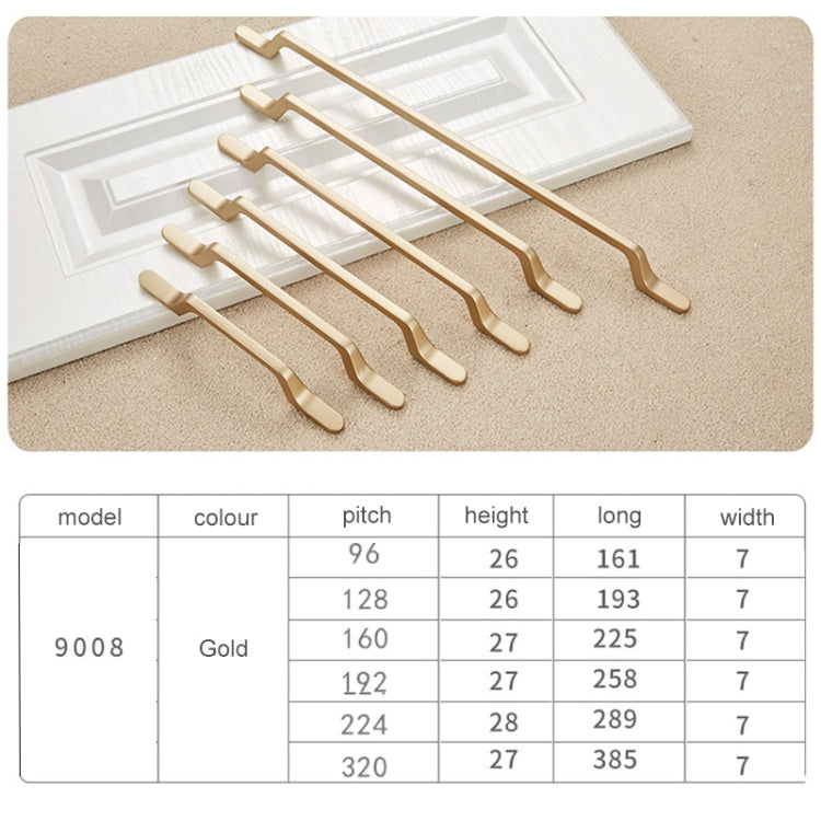 9008-224 มือจับประตูตู้เรียบง่ายทันสมัยลิ้นชักตู้เสื้อผ้าที่จับโลหะผสมสังกะสี, 9008-224