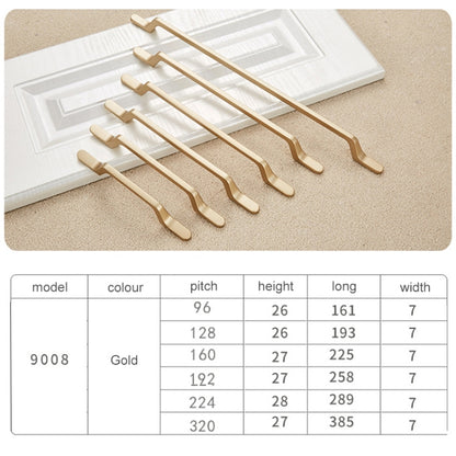 9008-224 มือจับประตูตู้เรียบง่ายทันสมัยลิ้นชักตู้เสื้อผ้าที่จับโลหะผสมสังกะสี, 9008-224