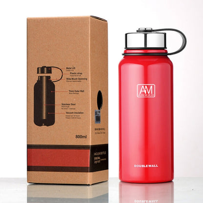 610ml กลางแจ้งสูญญากาศสแตนเลสความร้อนฉนวนกันความร้อนถ้วยแบบพกพาความจุขนาดใหญ่ขวดกีฬา, 610ml