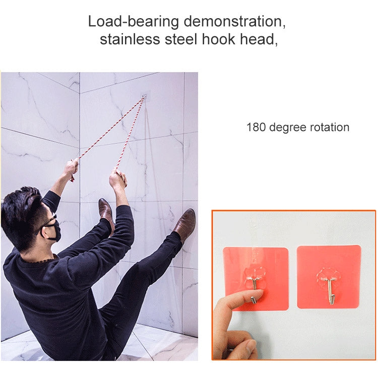 10 ชิ้น PVC + สแตนเลสหนาพลัมรูปร่างไม่มีรอยต่อตะขอกาวกันน้ำโปร่งใส Strong Stick Hook Kitchen Wall Mount, Thick