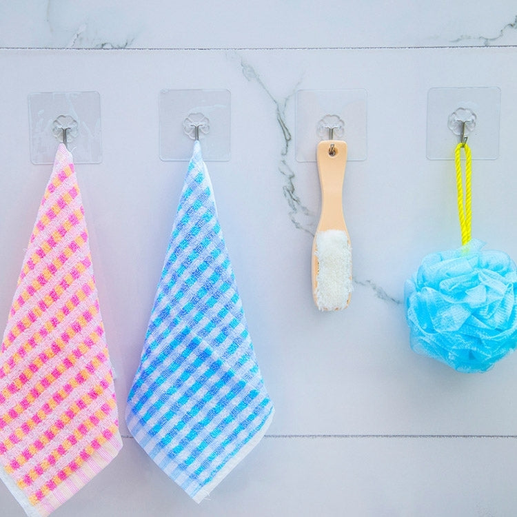 10 ชิ้น PVC + สแตนเลสบางพลัมรูปร่างไม่มีรอยต่อตะขอกาวกันน้ำโปร่งใส Strong Stick Hook Kitchen Wall Mount, Thin
