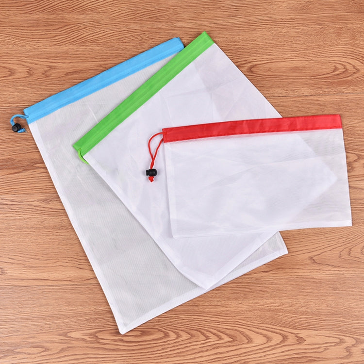 10 PCS Double-Stitched Strength กระเป๋าใส่แซนวิชผลไม้นำกลับมาใช้ใหม่ได้ถุงเก็บตาข่ายขนาด: 30 ซม. x 43 ซม. การจัดส่งสีแบบสุ่ม, Size: 30cm x 43cm