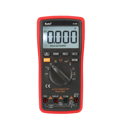 Kaisi K-890 Professional LCD มัลติมิเตอร์แบบดิจิตอลเครื่องทดสอบมัลติมิเตอร์แบบดิจิตอลแบบใช้มือถือไฟฟ้า