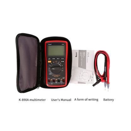 Kaisi K-890 Professional LCD มัลติมิเตอร์แบบดิจิตอลเครื่องทดสอบมัลติมิเตอร์แบบดิจิตอลแบบใช้มือถือไฟฟ้า