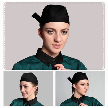 สไตล์เรียบง่าย Unisex Chef Waiter หมวกทำงานหมวกโจรสลัดหมวกผ้าโพกหัว, Turban Cap 2, Turban Cap Red, Turban Cap Black, Turban Cap stripe, Turban Cap1