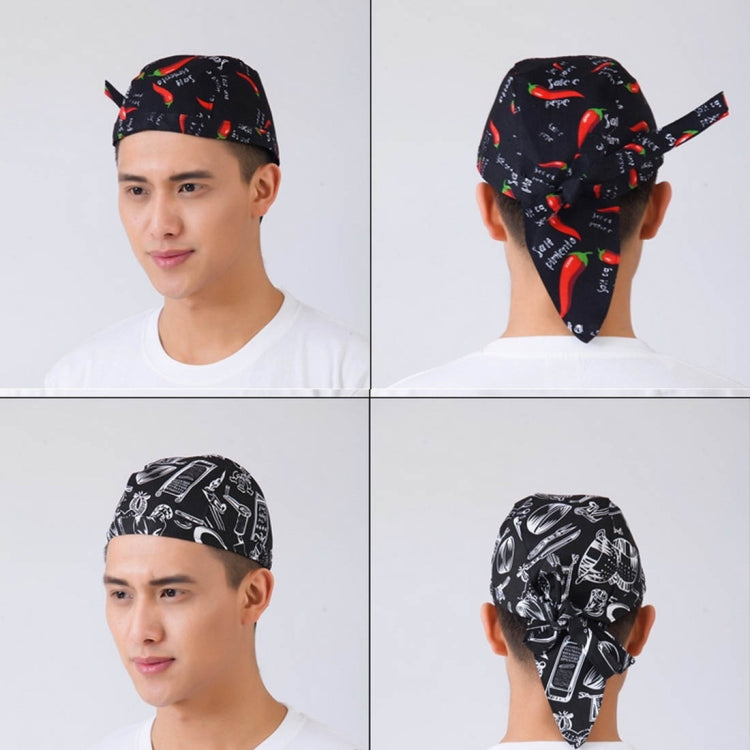 สไตล์เรียบง่าย Unisex Chef Waiter หมวกทำงานหมวกโจรสลัดหมวกผ้าโพกหัว, Turban Cap 2, Turban Cap Red, Turban Cap Black, Turban Cap stripe, Turban Cap1
