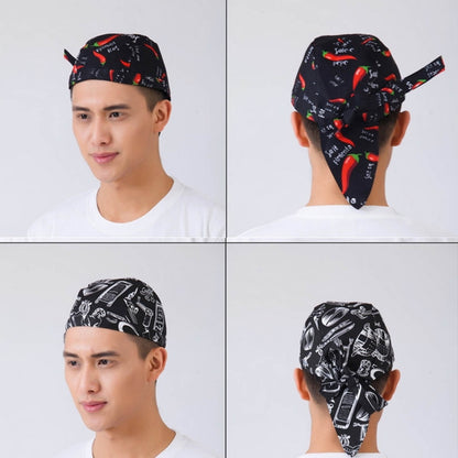 สไตล์เรียบง่าย Unisex Chef Waiter หมวกทำงานหมวกโจรสลัดหมวกผ้าโพกหัว, Turban Cap 2, Turban Cap Red, Turban Cap Black, Turban Cap stripe, Turban Cap1