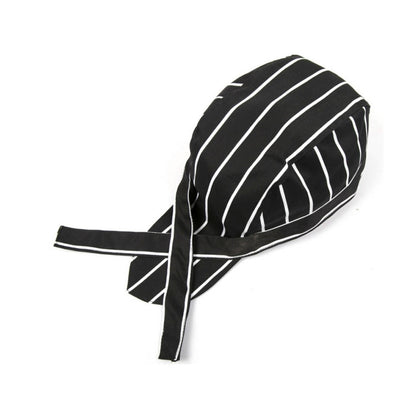 สไตล์เรียบง่าย Unisex Chef Waiter หมวกทำงานหมวกโจรสลัดหมวกผ้าโพกหัว, Turban Cap 2, Turban Cap Red, Turban Cap Black, Turban Cap stripe, Turban Cap1
