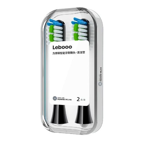 HUAWEI Lebooo LBS-T053A 2 ชิ้น หัวแปรงสีฟันอัจฉริยะ (สำหรับ HCB0001), LBS-T053A Toothbrush Head (Black), LBS-T053A Toothbrush Head (White)
