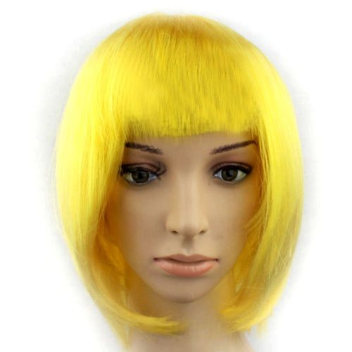 ปาร์ตี้คอสเพลย์ Headwear วิกผม PET สั้นตรงสำหรับหญิง (ทองเข้ม)