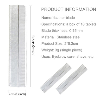 10 ชิ้นเครื่องมือทำผมมืออาชีพมีดโกนใบมีดคิ้ว T Rimmer โกนเกาผมใบมีดขนนก (สีเงิน)